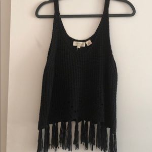 MYSTICAL PRYSM Crocheted Black Semi-Crop